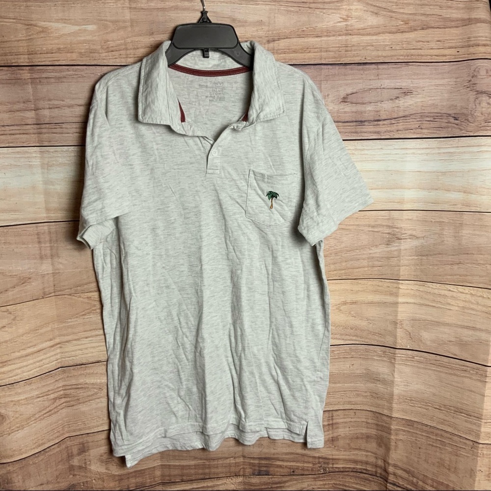 Blue Crown Gray Marble Shirt w Palm Tree Men M